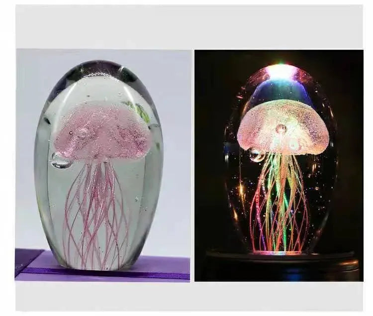 Crystal Ball Glass Luminous Jellyfish Ornaments Handicrafts Marine Animal Fish Tank Landscape - Bellarte Enchanté Crystal Ball Glass Luminous Jellyfish Ornaments Handicrafts Marine Animal Fish Tank Landscape